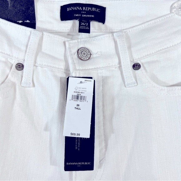 Banana Republic Factory NWT White Curvy Girlfriend Jeans Size 26T - Picture 8 of 12